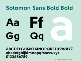 Solomon Sans Bold Bold Version 001.001 Font Sample