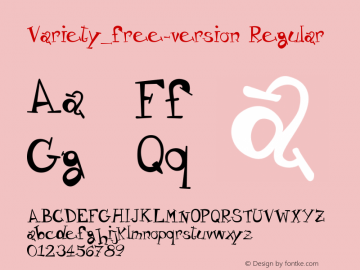 Variety_free-version Regular Version 1.00 August 17, 2011, initial release Font Sample