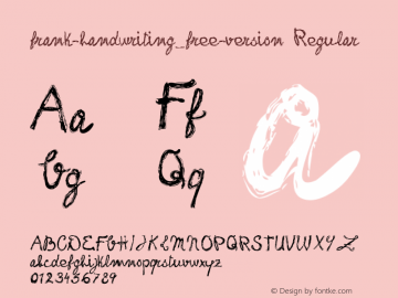 frank-handwriting_free-version Regular Version 1.00 August 14, 2011, initial release图片样张