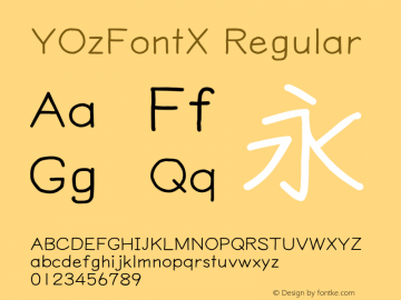 YOzFontX Regular Version 13.08 Font Sample