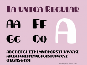 La unica Regular Version 1.000 Font Sample