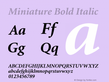 Miniature Bold Italic 1.0 Fri Apr 11 08:07:34 1980图片样张