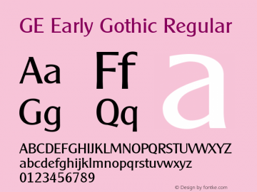 GE Early Gothic Regular Version 1.0图片样张