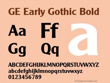 GE Early Gothic Bold Version 1.0图片样张