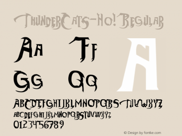 ThunderCats-Ho! Regular Version 1.004 Font Sample