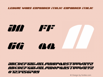 League Wars Expanded Italic Expanded Italic 001.000 Font Sample