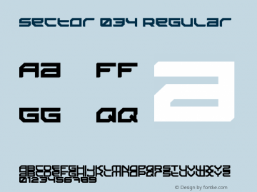 Sector 034 Regular Version 1.0 Font Sample