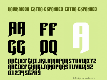 Hawkmoon Extra-expanded Extra-expanded 001.000 Font Sample