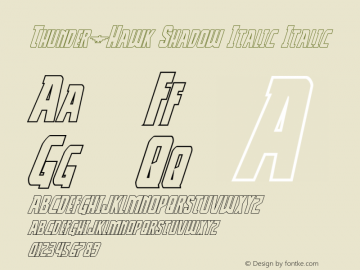 Thunder-Hawk Shadow Italic Italic 001.000 Font Sample