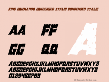 King Commando Condensed Italic Condensed Italic 001.000图片样张