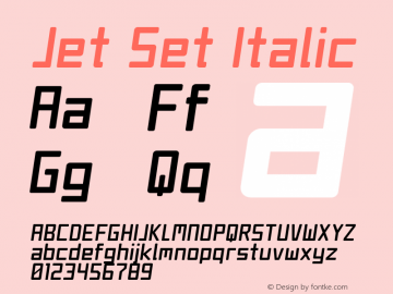 Jet Set Italic Version 1.0图片样张