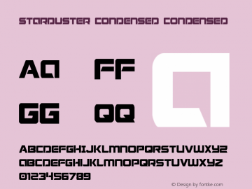 Starduster Condensed Condensed 001.000 Font Sample