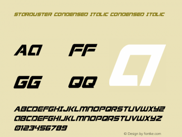 Starduster Condensed Italic Condensed Italic 002.100图片样张