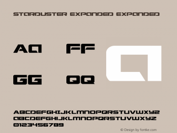 Starduster Expanded Expanded 001.000 Font Sample