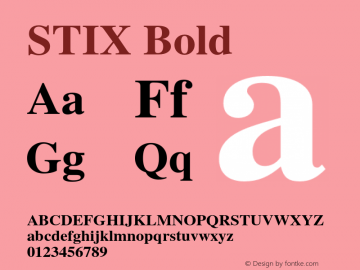 STIX Bold Version 1.1.0-beta1图片样张