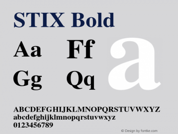 STIX Bold Version 1.1.0 Font Sample