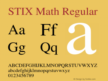 STIX Math Regular Version 1.1.1 Font Sample