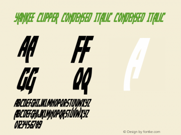 Yankee Clipper Condensed Italic Condensed Italic 001.000图片样张