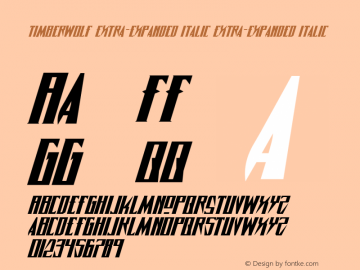 Timberwolf Extra-expanded Italic Extra-expanded Italic 001.000 Font Sample