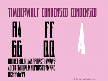 Timberwolf Condensed Condensed 002.000 Font Sample