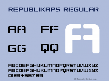 Republikaps Regular Version 1.0; 2000; initial release Font Sample
