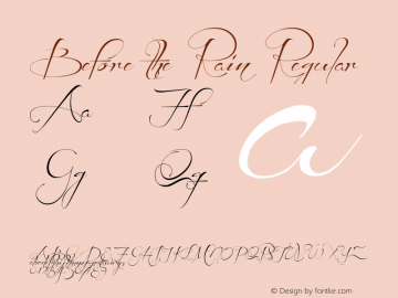 Before the Rain Regular Version 001.000 Font Sample