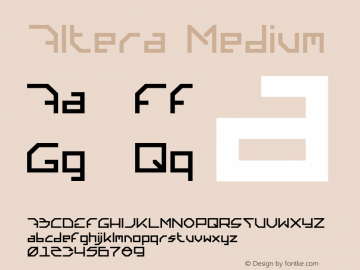 Altera Medium Version 2.1 Font Sample