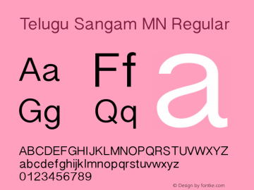 Telugu Sangam MN Regular 7.0d3e1 Font Sample
