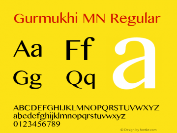 Gurmukhi MN Regular 7.0d3e1图片样张