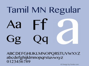Tamil MN Regular 7.0d2e1 Font Sample