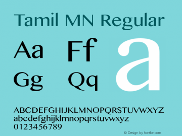 Tamil MN Regular 7.0d3e1 Font Sample