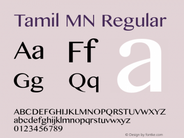 Tamil MN Regular 7.0d3e1 Font Sample