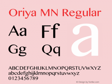 Oriya MN Regular 7.0d5e1图片样张