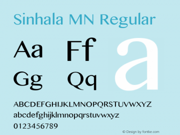 Sinhala MN Regular 7.0d5e1 Font Sample