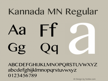 Kannada MN Regular 7.0d3e1 Font Sample