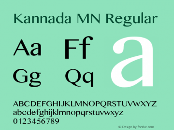 Kannada MN Regular 7.0d4e2 Font Sample