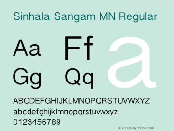 Sinhala Sangam MN Regular 7.05e1图片样张