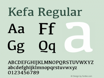 Kefa Regular 7.0d1e1 Font Sample
