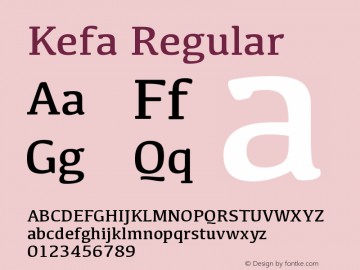 Kefa Regular 8.1d1e1图片样张