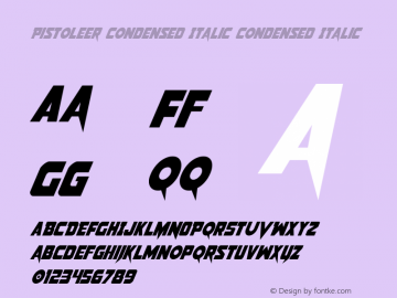 Pistoleer Condensed Italic Condensed Italic 002.000图片样张