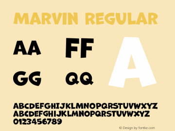 Marvin Regular Version 1.000 Font Sample