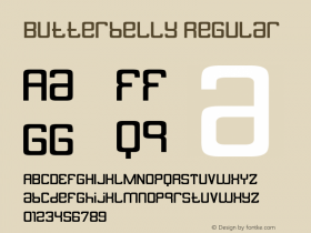 Butterbelly Regular Version 2.000 2004 Font Sample