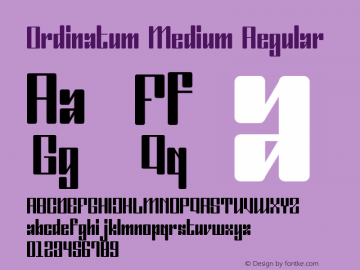 Ordinatum Medium Regular Version 001.000 Font Sample