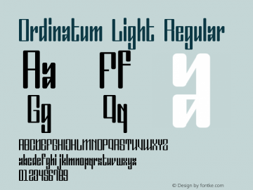 Ordinatum Light Regular Version 001.000 Font Sample