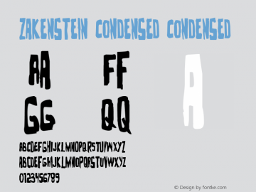 Zakenstein Condensed Condensed 001.000 Font Sample