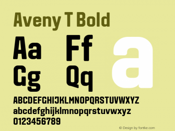Aveny T Bold Version 1.002 Font Sample