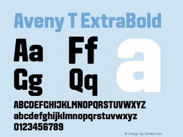 Aveny T ExtraBold Version 1.002 Font Sample