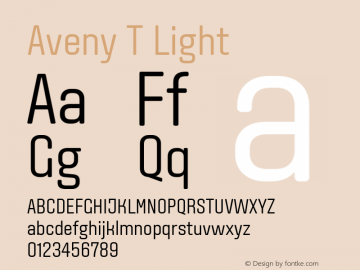 Aveny T Light Version 1.002 Font Sample