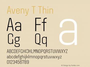 Aveny T Thin Version 1.002 Font Sample