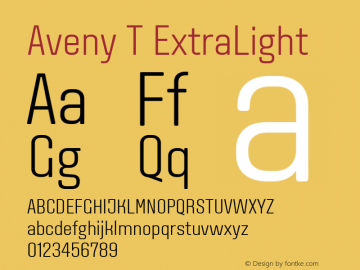 Aveny T ExtraLight Version 1.002 Font Sample